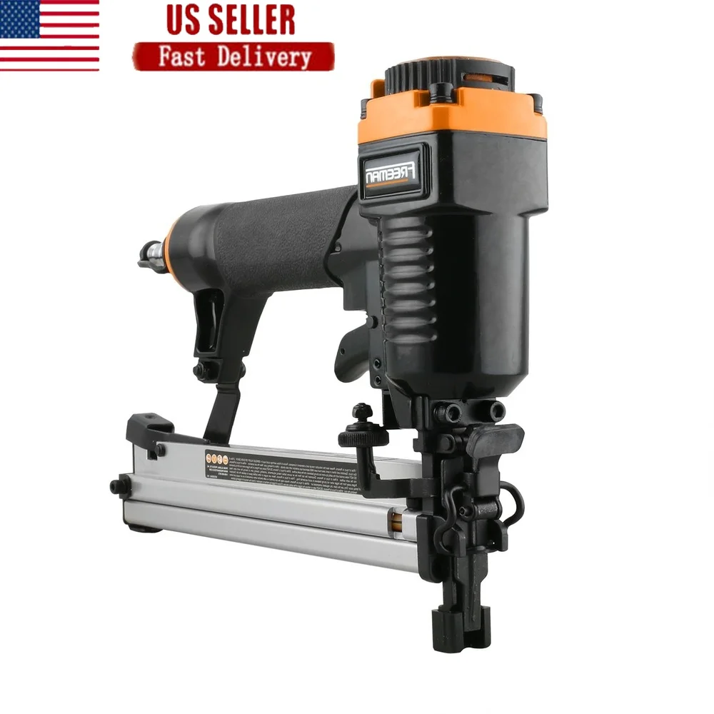 

18 Gauge Pneumatic Stapler Quick Jam Release Tool-Free Depth Adjustment No Mar Tip Anodized Aluminum Lightweight Durable Air