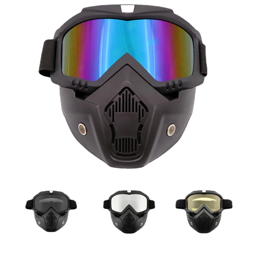 

Men Women Detachable Wind Dust Proof Mouth Face Mask Respirator Motorcycle Helmet Protective Eyewear Cycling Workplace Safe Mask