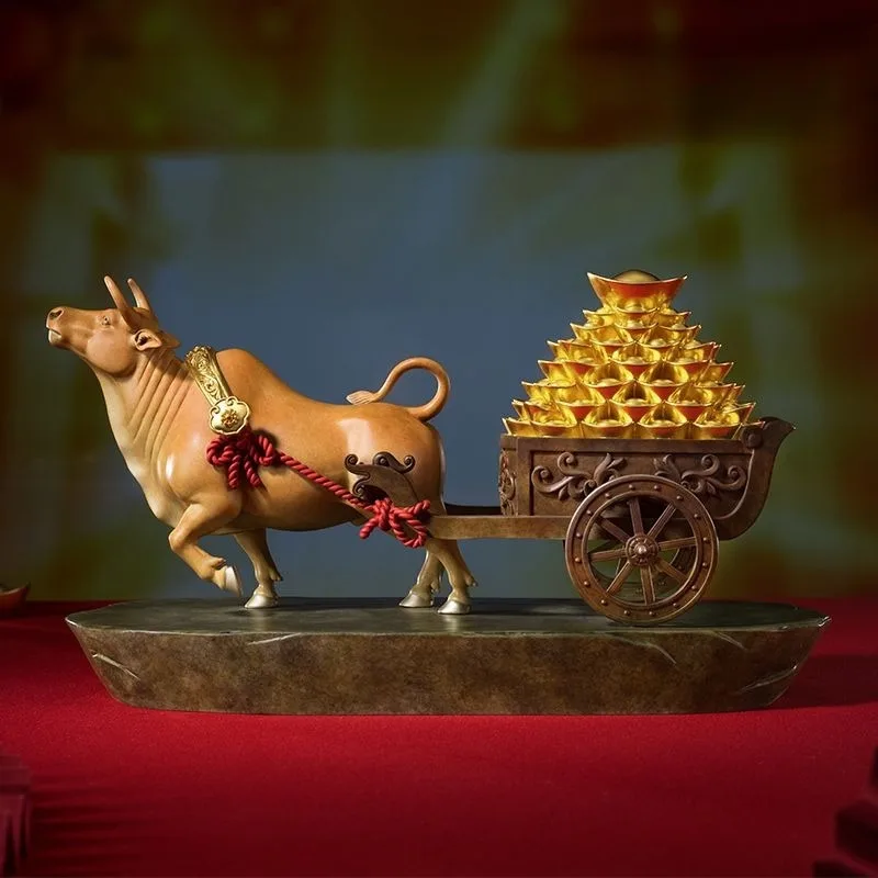 Living room store desktop copper bull ornament decorative handicrafts stock market opening ornament