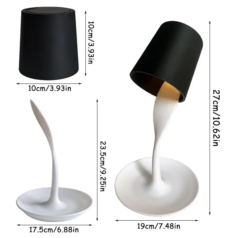 Desk Lamp LED Desk Lamp with Tray Decorative Creative Cordless Table Lamp Modern Art Crafts Bedside Table Lamp Living Room