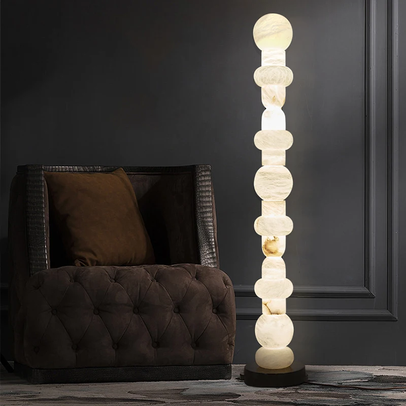 Modern style natural alabaster floor lamp LED vertical lamp
