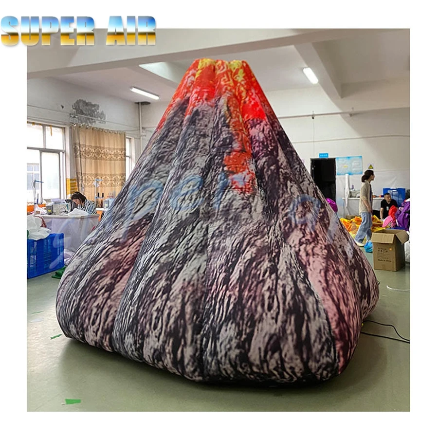 屋外装飾用のファン付きインフレータブル火山模型、インフレータブル玩具模型
