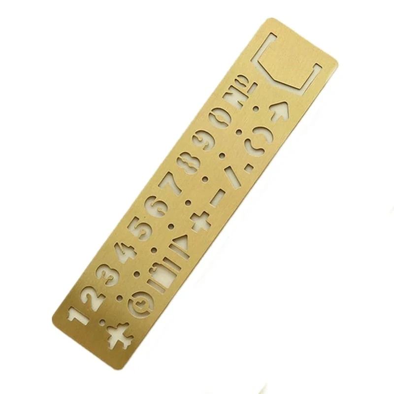 OEM Metal Laser Cutwork Designs Custom Straight Ruler Metal Hollow Number Letter Pattern Bookmark Laser Cutting Service