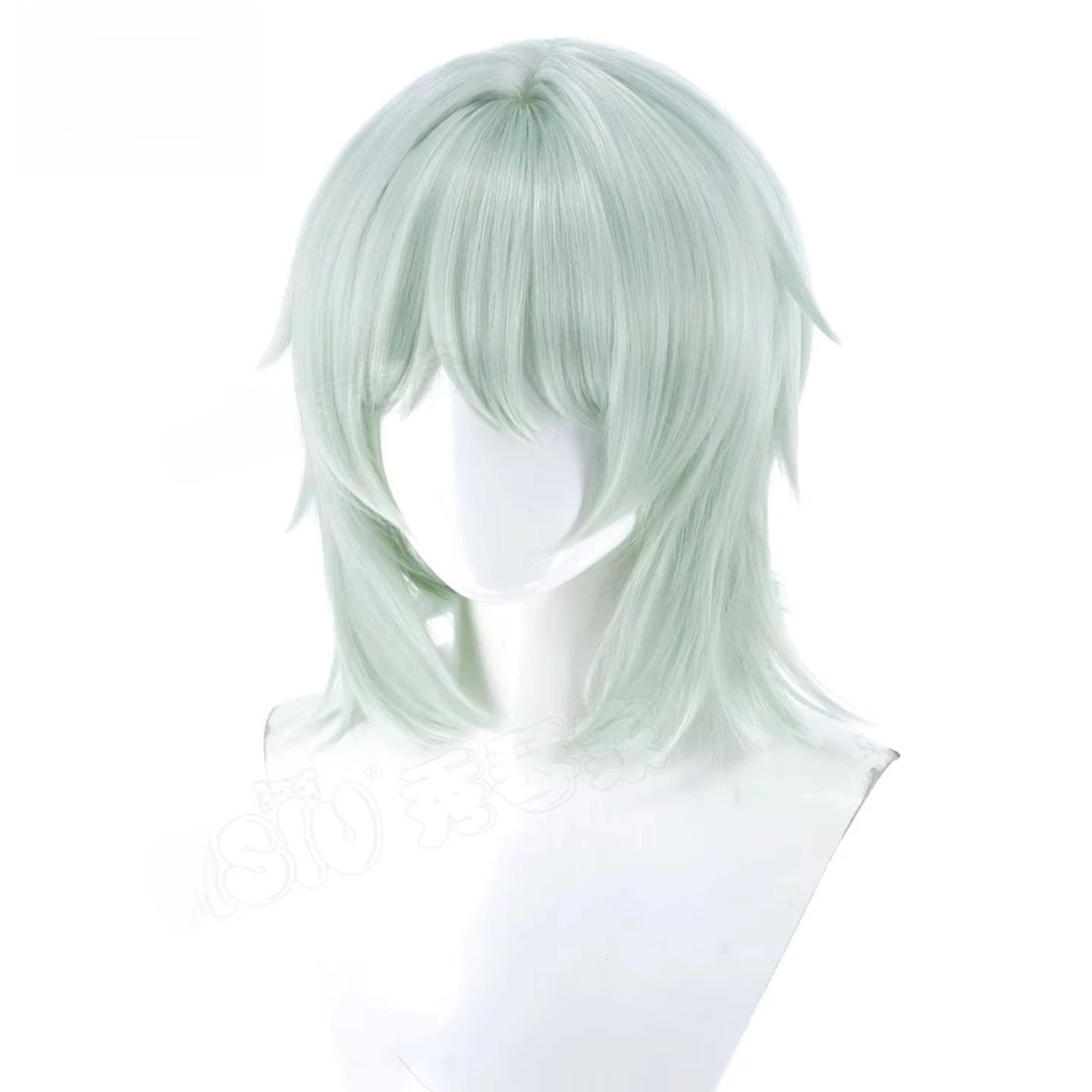 Sato Yaniko Cosplay Wig Mint Green Anime Cat Ears Synthetic Hair Heat Resistant Wigs for Women Party Halloween Roleplay