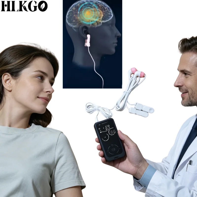 

Clinical CES Brain Electronic Stimulator Ear Clip Massage for Insomnia Sleep Therapy Aid Management
