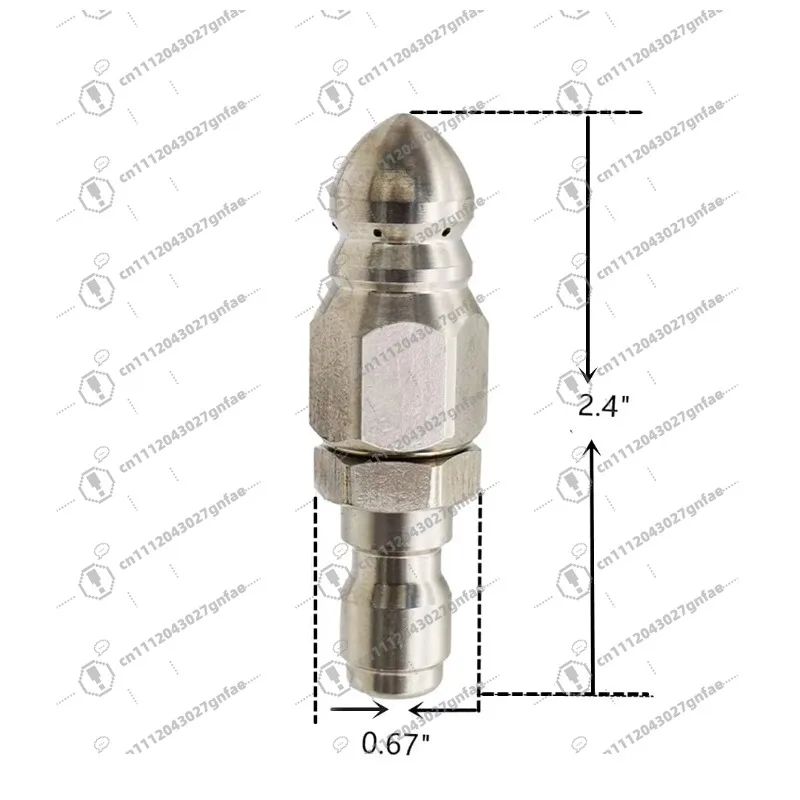 Pressure Washer Sewer Jet Nozzle with Stainless Steel Mini Compact Durable Sewer Jet Nozzle, Pressure Drain Jet Hose Nozzle