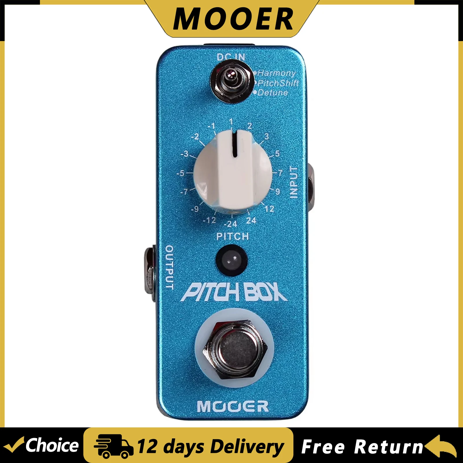 MOOER Guitar Pitch Box Effect Pedal Transpose 3 Effects Modes Harmony/Pitch Shift/Detune Guitar Parts & Accessories True Bypass