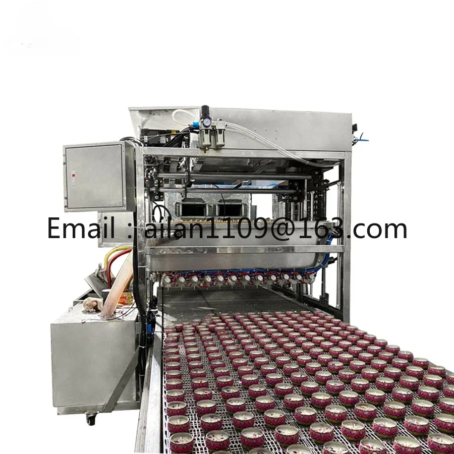 Full Automatic Candle Filling  Production Line 12 Nozzles 60 Meters Conveyor Belt Labeling Machine 5 Ton A Day Candle Making