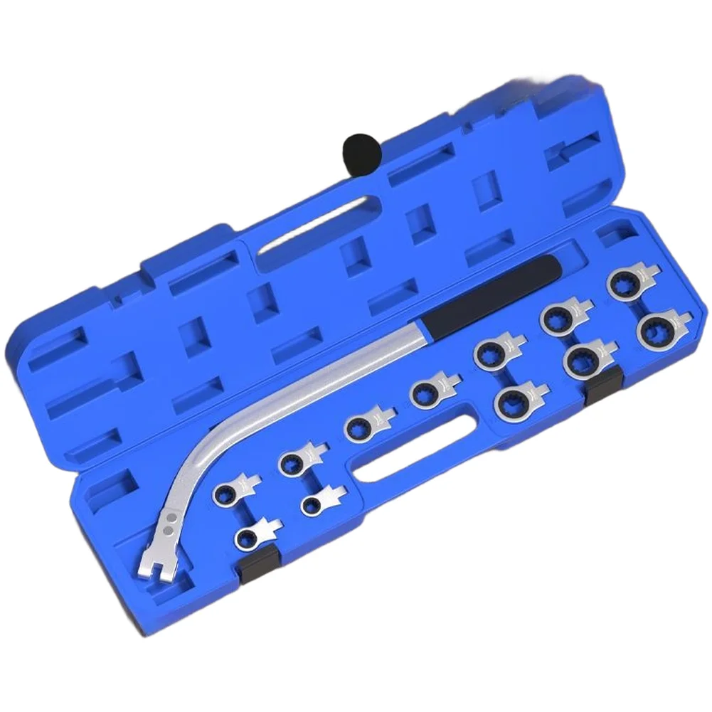 For Engine Compartment for service Wrench Kit with Extended Reach Handle and 12 Point for flare Nut Joints for Timing Pulley