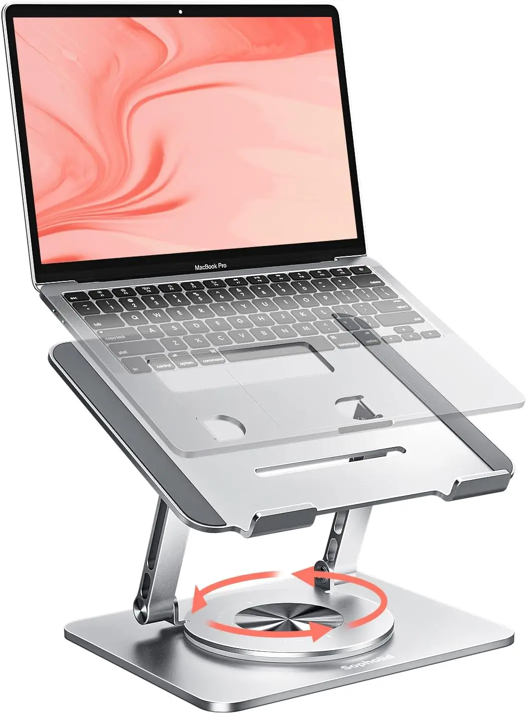 

Регулируемая алюминиевая подставка для ноутбука с поворотом на 360° ° Поворотный, складной дизайн для устройств с диагональю 10-17 дюймов, серебристый цвет