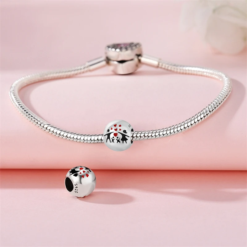 Fit Pandora Original Bracelets 925 Sterling Silver Family Charms Beads Diy Jewelry Women Gril Brithday Evening Party Gift