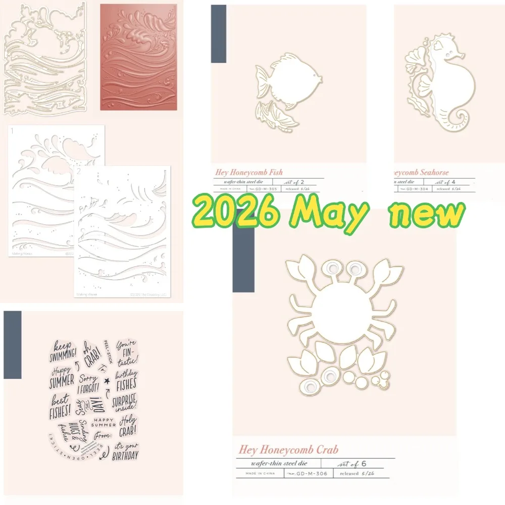 2026 neue Stanzformen, Stempel, Schablonen, Heißfolien, Scrapbook-Tagebuch-Dekorationsschablonen, Prägevorlagen, DIY-Grußkarten, handgefertigt