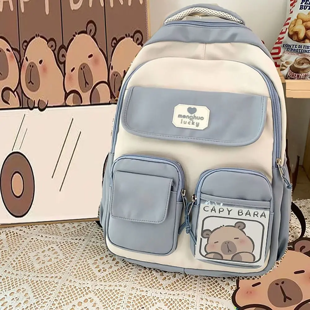 High Quality Capybara Schoolbag Adjustable Strap Large Capacity Shoulders Bag Waterproof Versatile Backpack Unisex