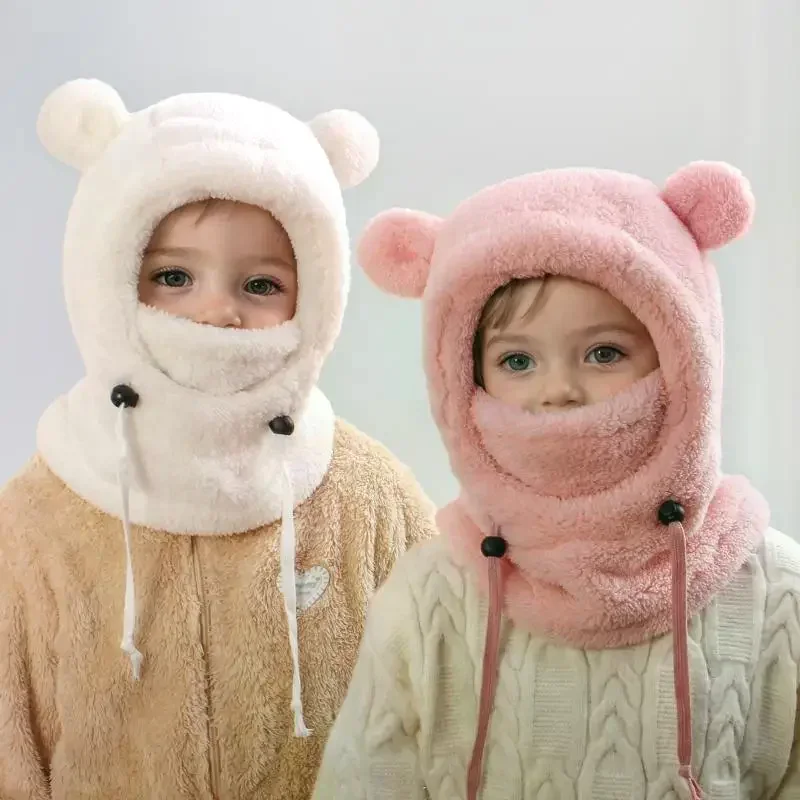 قبعة بالاكلافا من القطيفة للأطفال، وشاح دافئ مقاوم للرياح، غطاء رقبة قابل للتعديل، غطاء حماية للأذن للأنشطة الخارجية #3