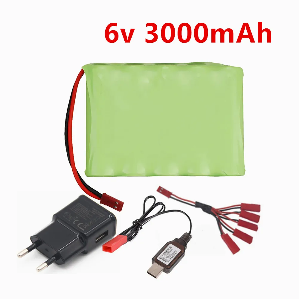 6v 3000mah NiMH Battery For Rc toys Cars Tanks Trucks Robots Boats AA 6v Rechargeable Battery Pack With JST Plug