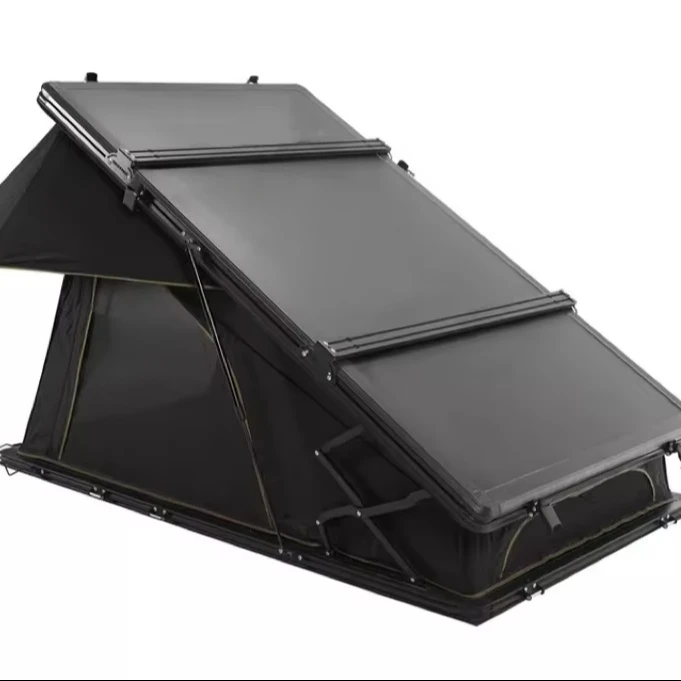 Factory supply light ultra-thin aluminum triangular roof tent automatic car truck roof tent