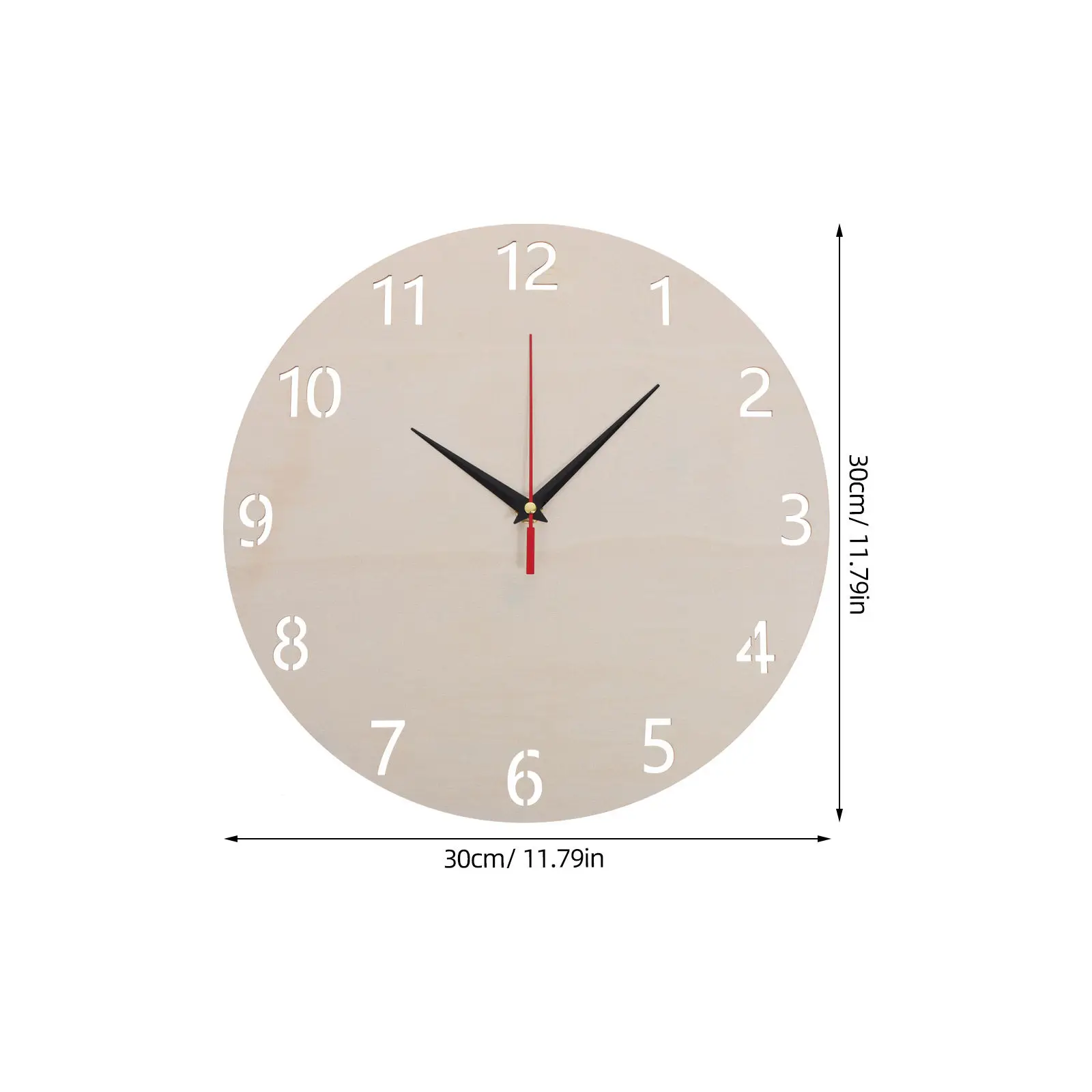 2Set Blank Wooden Clock Face 30Cm 12Inch Round Dial with Arabic Numerals Unfinished Paintable DIY Wall Clock Kit - view 3