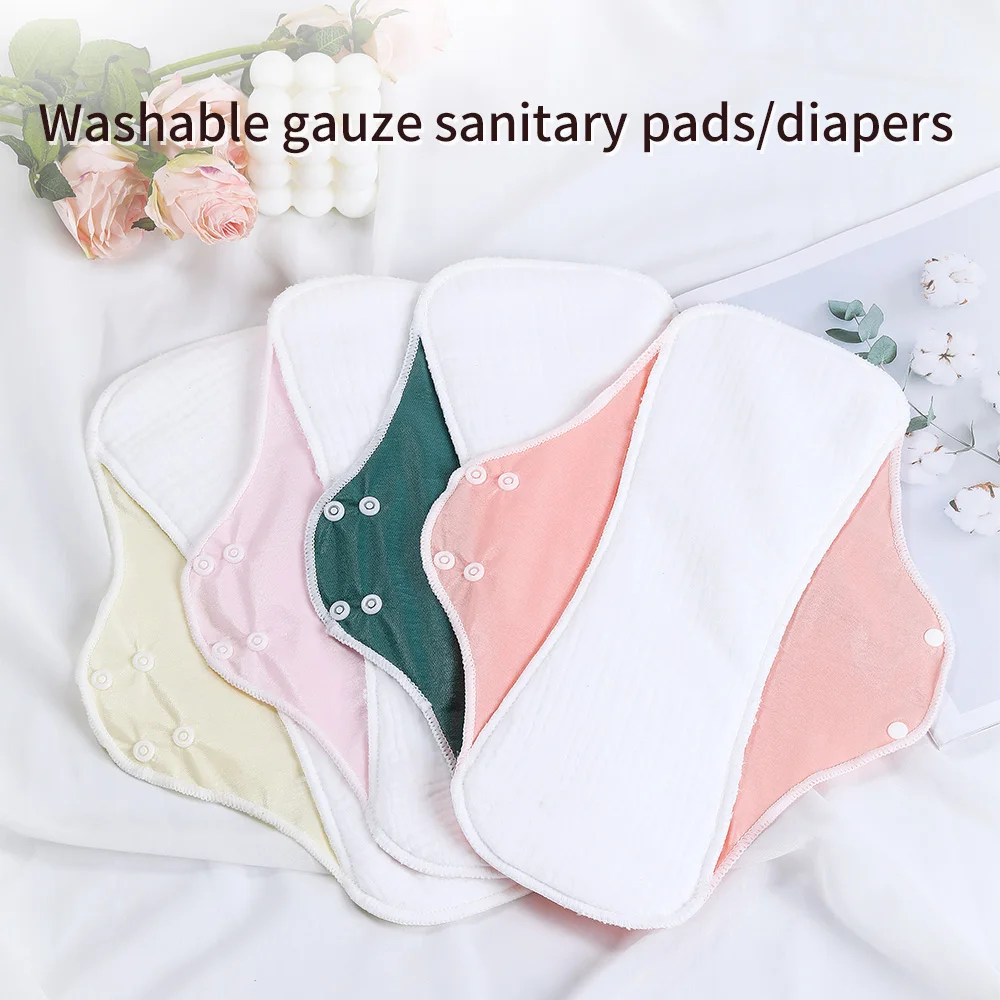 Kép 3: Újrafelhasználható menstrual Lábszárvédő Árverseny Gyapot Géz Lemosható Lélegezhető leakproof Magas absorbent Nők postpartum ruhával Havi vérzés Lábszárvédő
