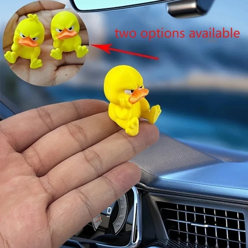 1pc Angry Yellow Duck Statue - Expressive Grumpy Duck with Big Eyes & Beak,Durable Plastic Indoor/Outdoor Decoration for Home