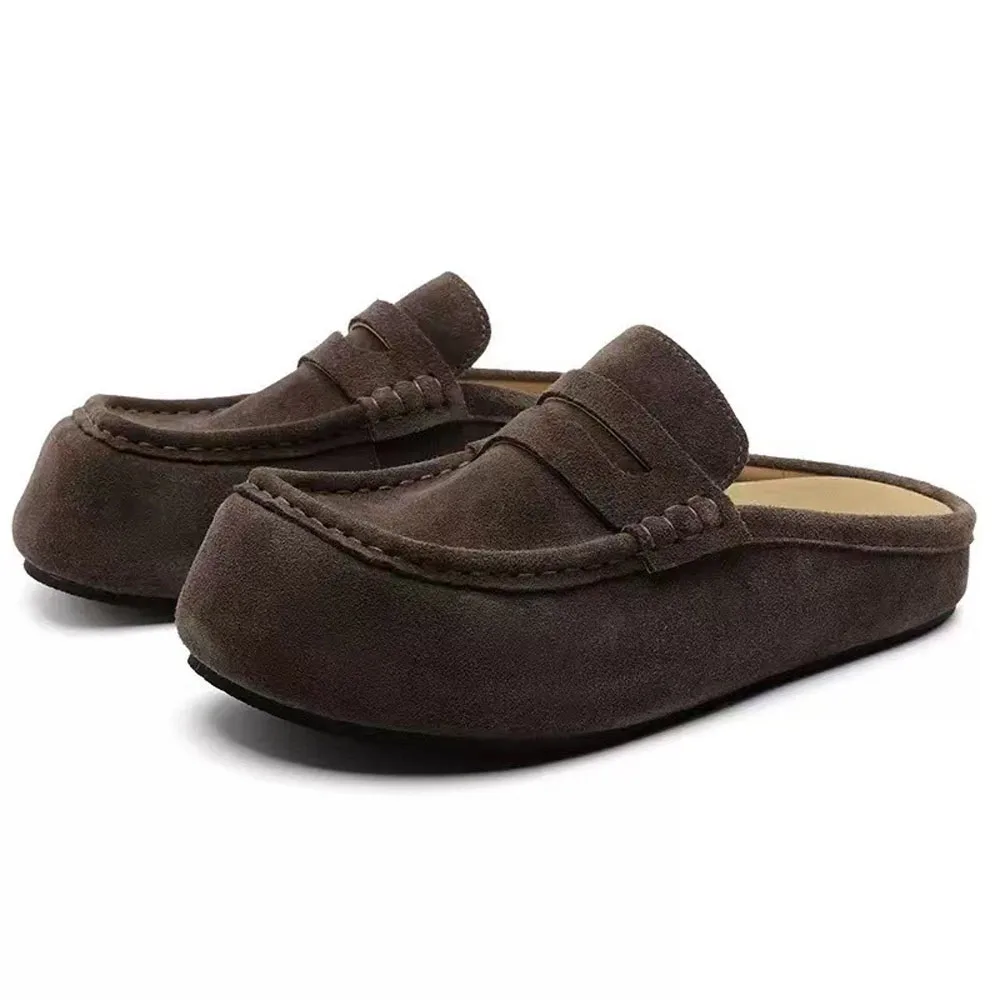 Nieuwe retro suède loafers, slip-on model, casual en veelzijdig, platte, ademende zachte zool, geschikt voor zowel mannen als vrouwen.