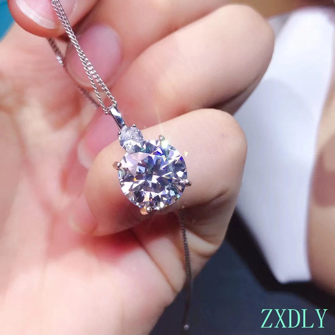 2025 Luxury Big Crackling Moissanite Pendant for Women Necklace 925 Sterling Silver Jewelry Shiny Better than Diamond Good Gift