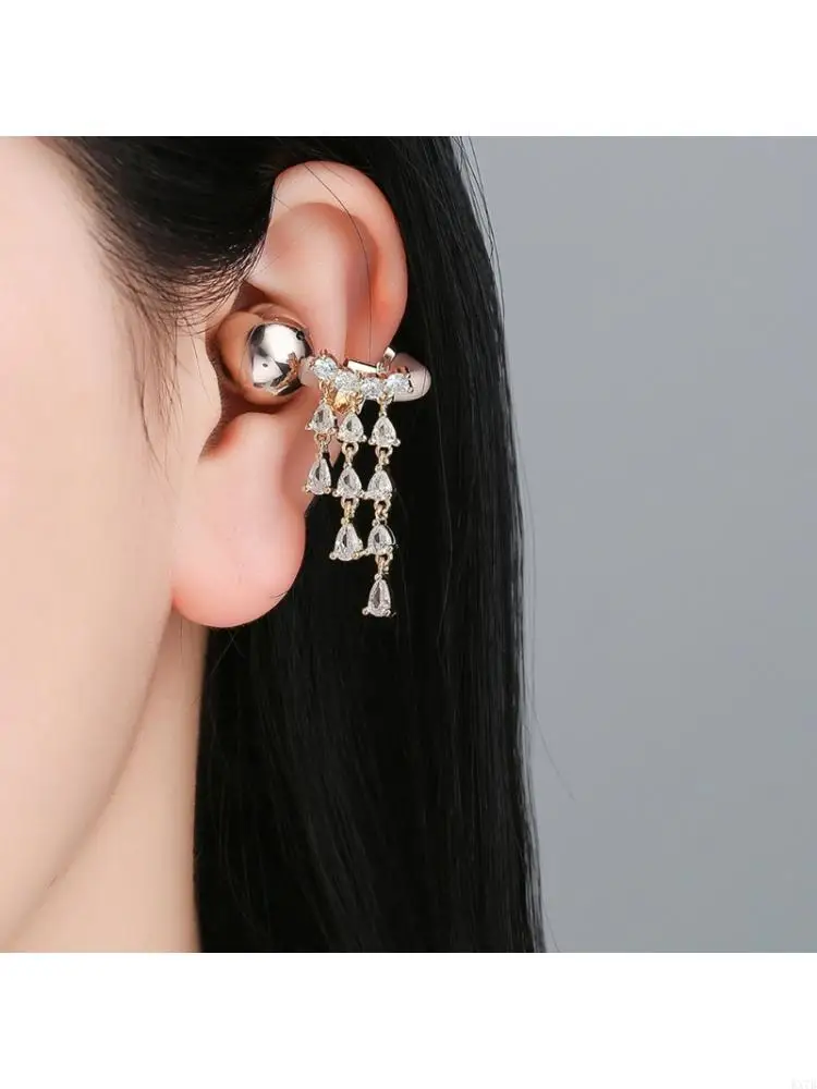 Sophisticated Beaded Chain Adornment Ear Clip For Freeclip 1 2 Wireless Earbud Clip On Charm for Gifting And Daily Use