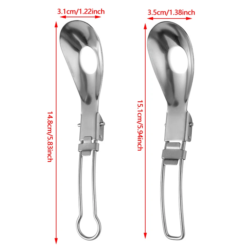 1Pc Stainless Steel Folding Spork Lightweight Outdoor Dinner Spork Flatware For Travel Camping Backpacking Spoon