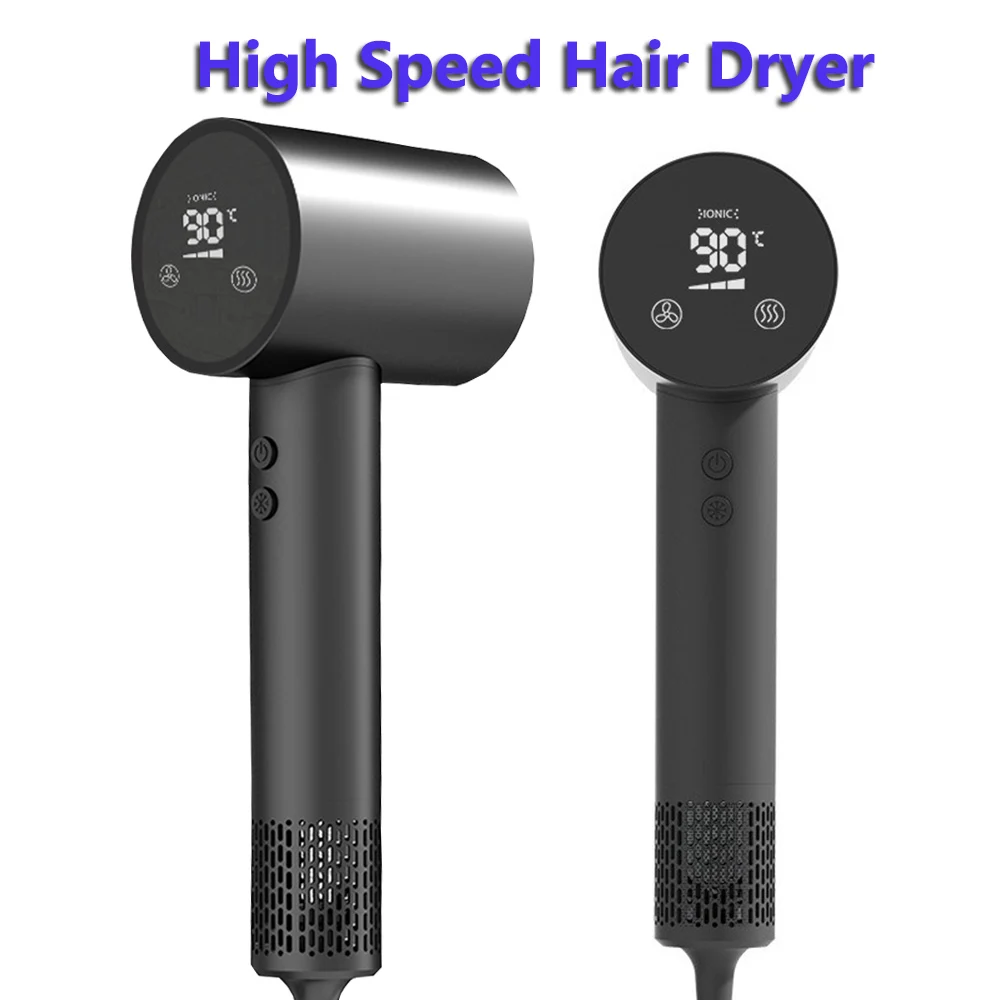 

2024 Professional Negative Ions Hair Dryer 110000rpm High Speed Brushless Blow Dryer,LED Display,Low Noise Quick Dry for Home