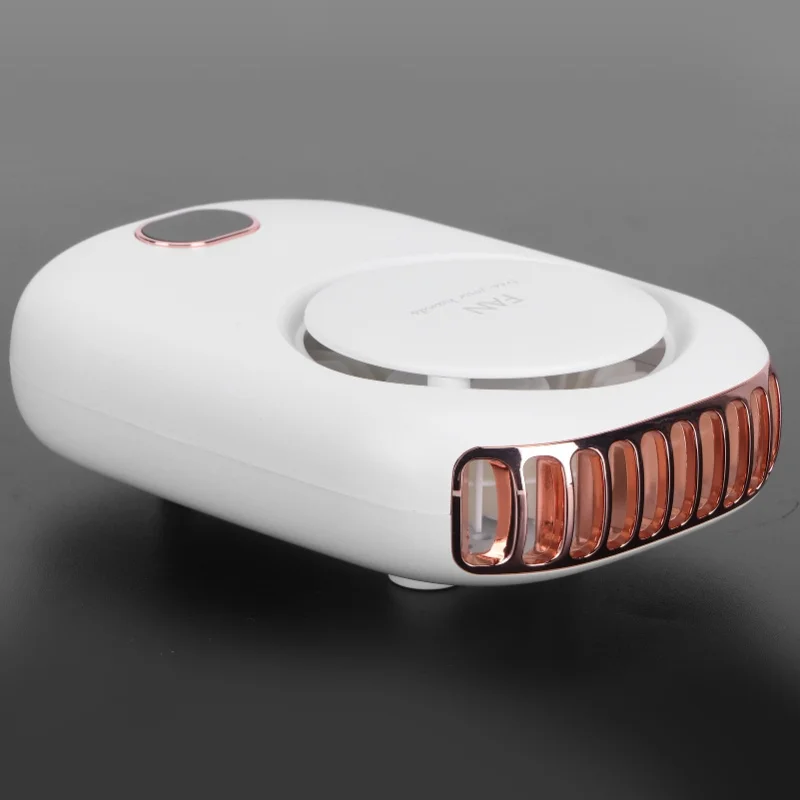 Neck Hanging Portable Mini Electric Fan USB Charging Bladeless Design For Outdoor Sports Travel White