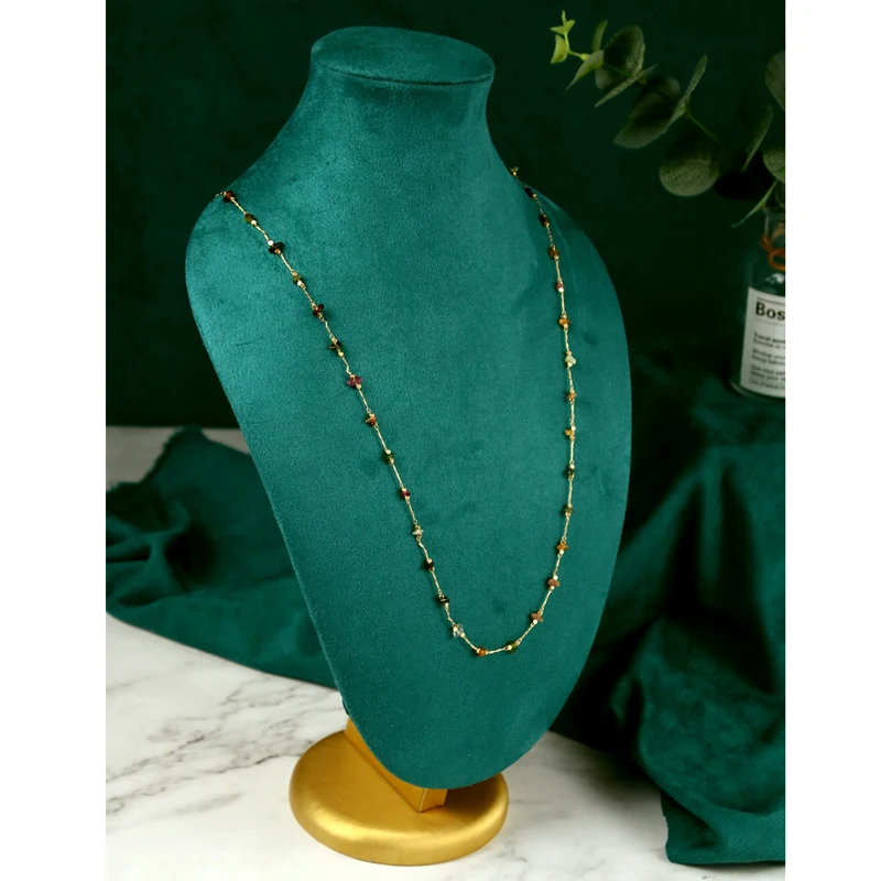 Ornament Display Stand For Set Counter Women Jewellry Dispaly Green Velvet Necklace Bracelet Ring  Jewelry Earring Holder