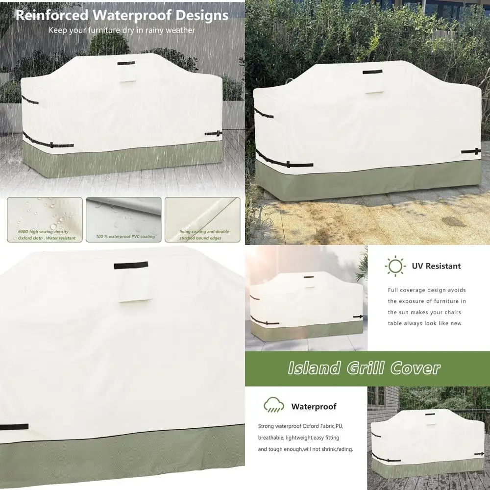 

98 Сверхмощный водонепроницаемый чехол для гриля на открытом воздухе 600D — бежевый и серо-зеленый, всепогодная защита