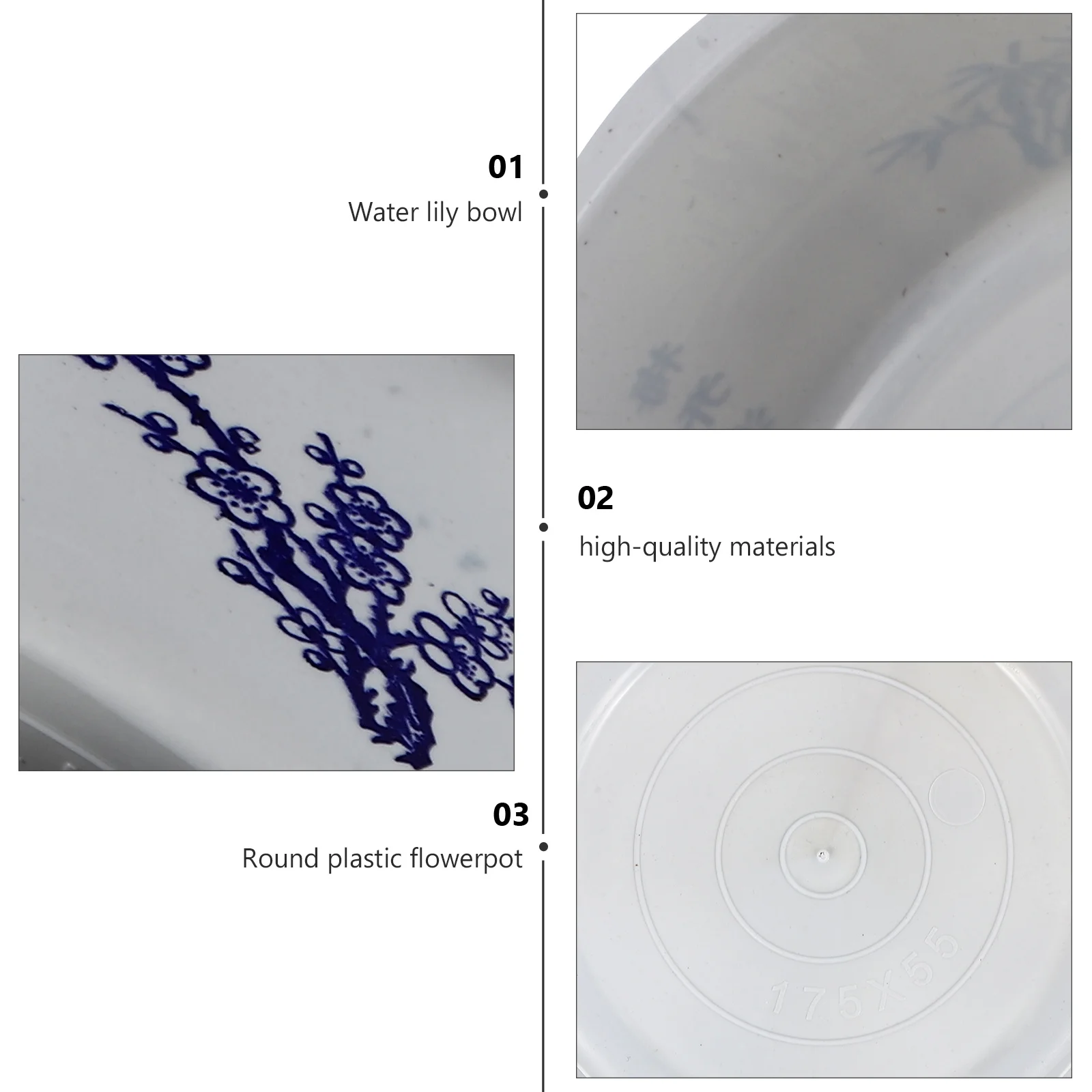 

10Pcs Plastic Flowerpots Large Round Hydroponic Plants Pot for Garden Balcony Yard Water Storage Basin Decorative Planting Bowl