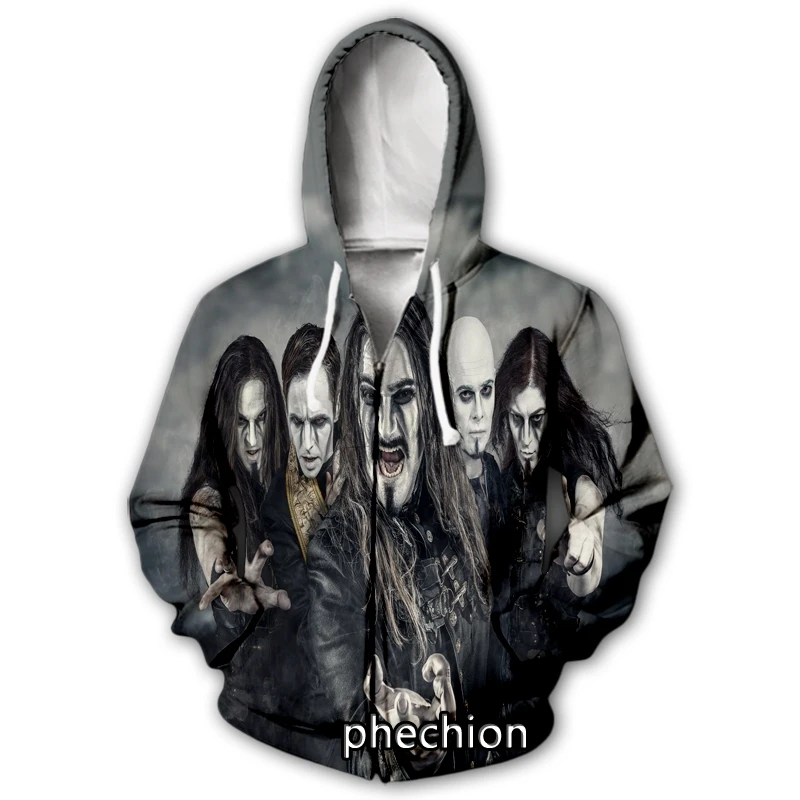 

phechion New Fashion Men/Women 3D Printed Powerwolf Casual Zipper Hoodies Fashion Men Loose Sporting Zip Up Hoodies J03