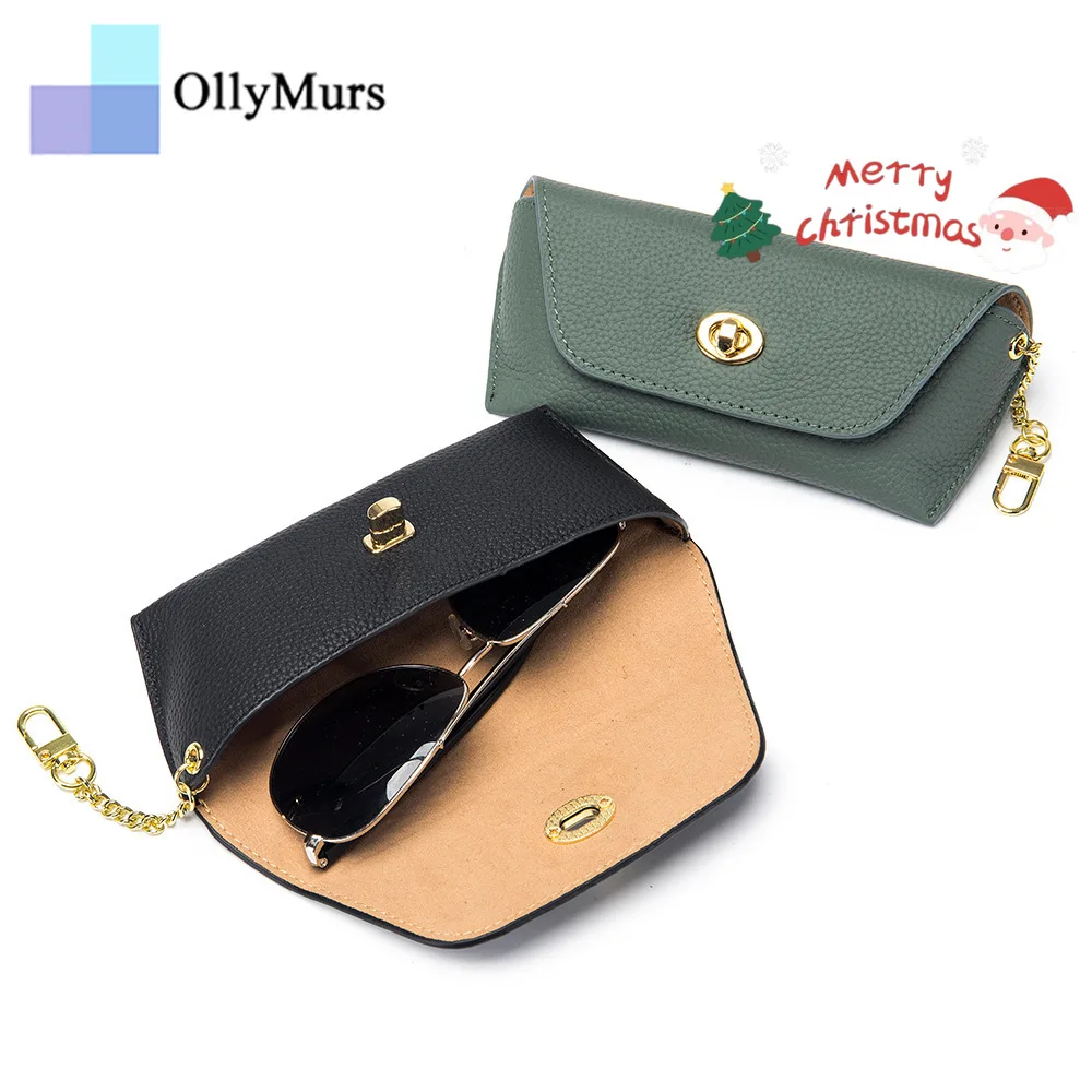 Custodia per occhiali da lettura in vera pelle per uomo donna studente occhiali da sole custodia custodia per occhiali scatola per occhiali protezione per occhiali