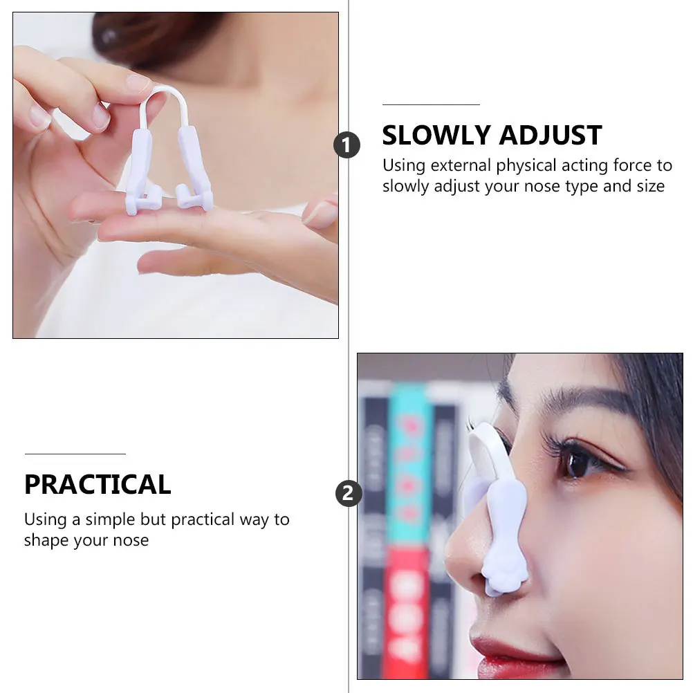 Clips façonnant le nez en Silicone, 2 pièces, pour soulever le nez, amincissant, lisseur de pont, outil de beauté, dispositif correcteur, sculpture du visage