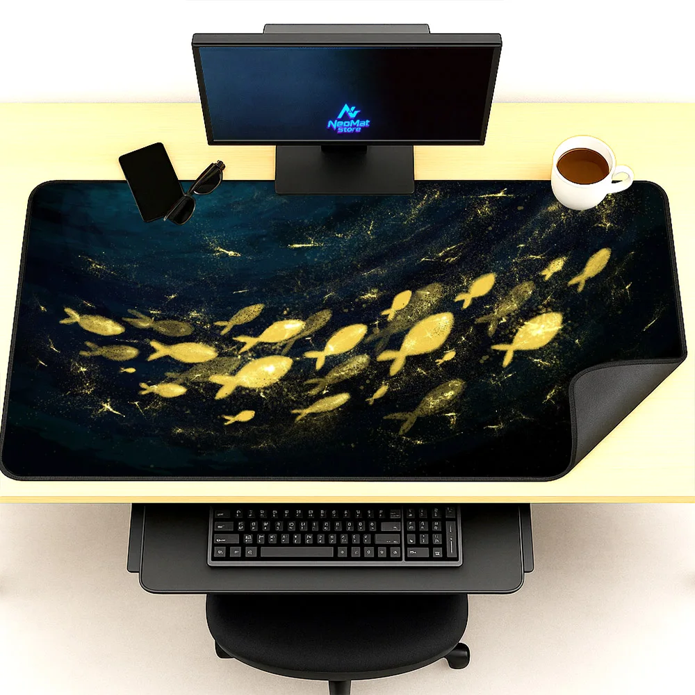 

Koi Mousepad Xxl Fish Pc Accesseries Mouse Pad 180x60 Desk Mat 1200x600 Black 1400x600 Office Accessory Thickness 5mm Anti-slip