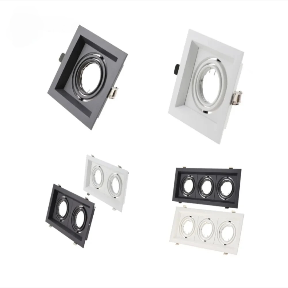 JOYINLED Double Headed Rectangular LED Recessed Lighting Ceiling Light Kit GU10 MR16 White Black LED Recessed Can Retrofit Light