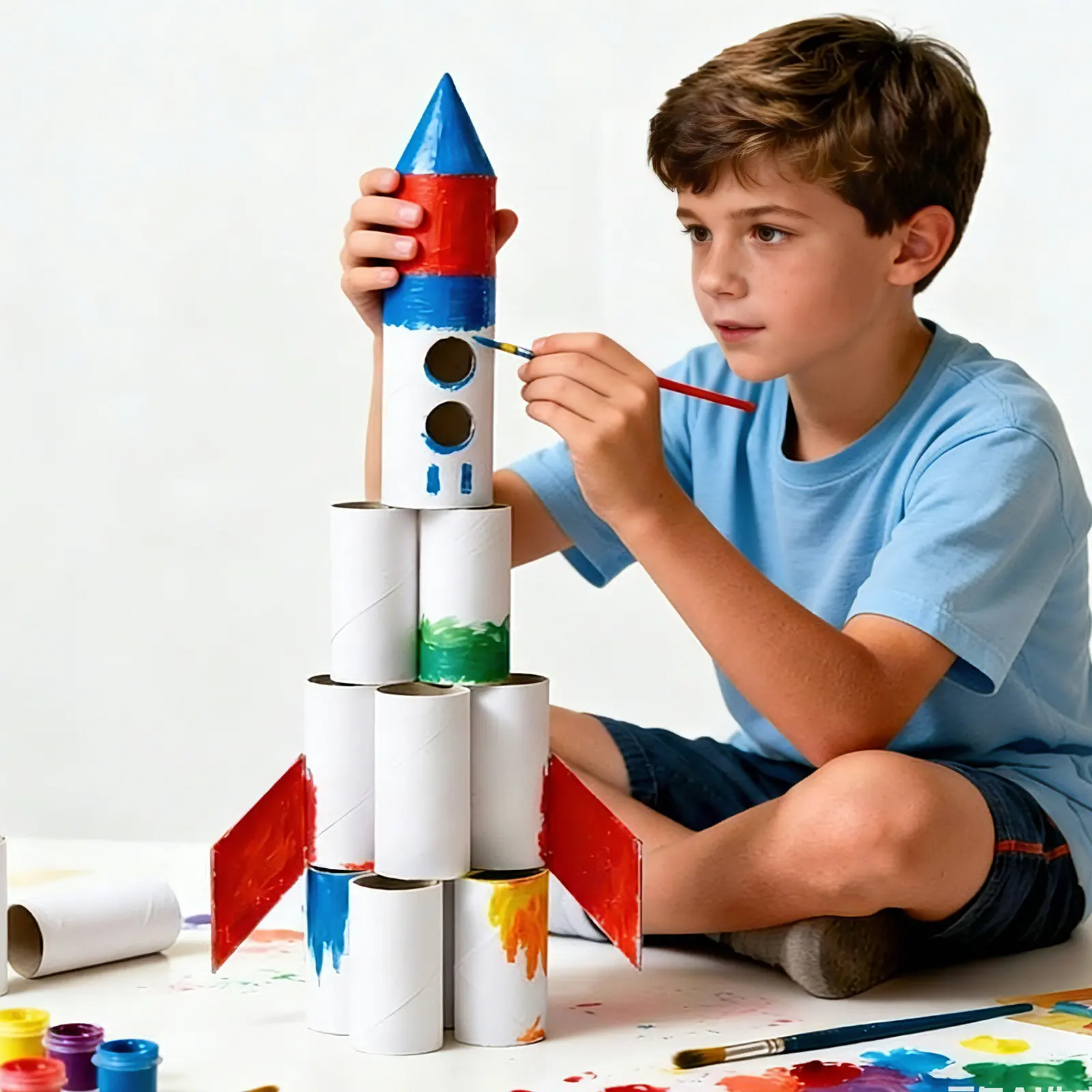 25Pcs Paintable Cardboard Tube Rolls Unfinished Craft Cylinders for DIY Crafts Kids Education Party Games Desktop Organizers Eco