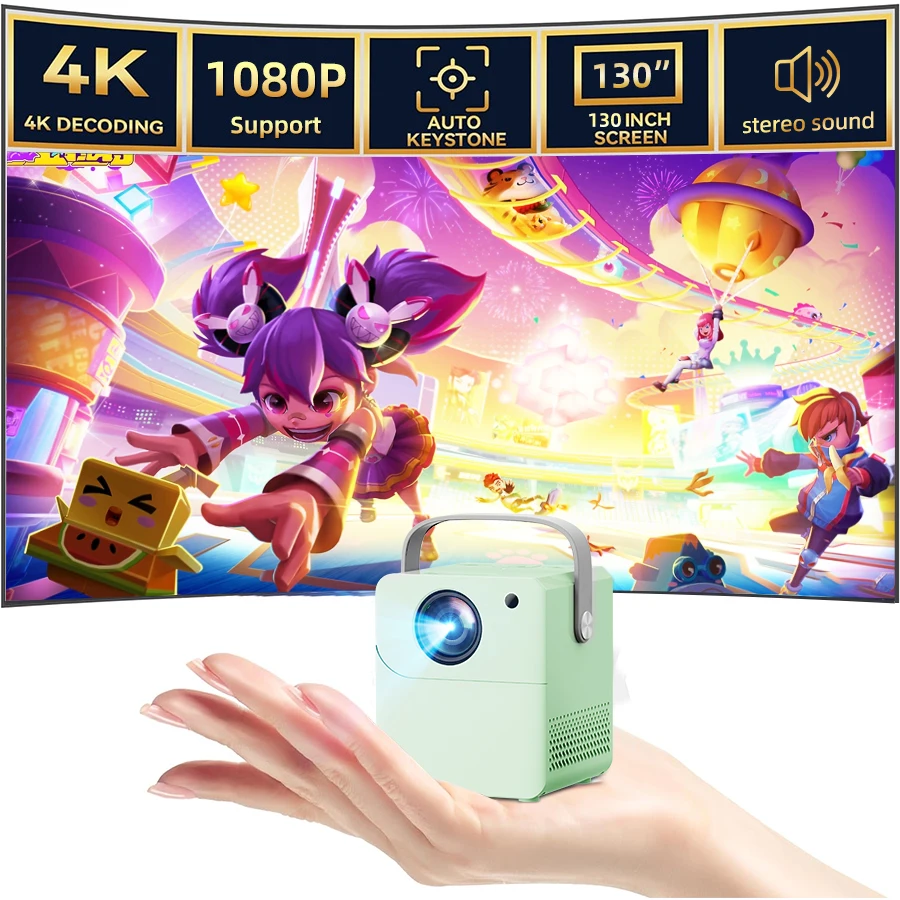

4K Ultra HD Projector, Built in Android System, 5G WiFi Connection to Phone Screen Projection, Compact and Portable, Suitable fo