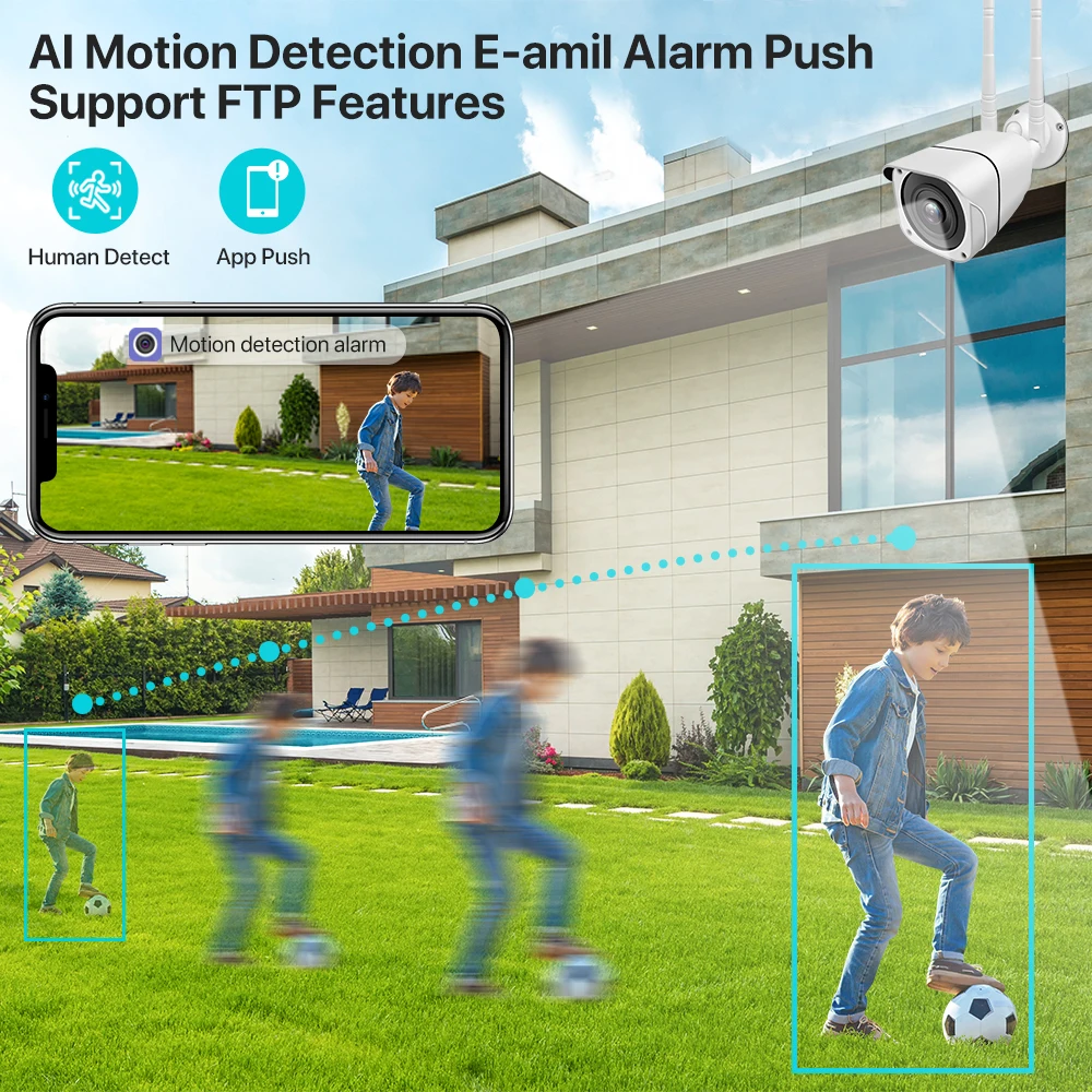 5MP HD IP Camera With 4G Sim Card Outdoor Bullet WiFi Camera 1080P Audio Video Surveillance Security CCTV Camera P2P Camhi APP