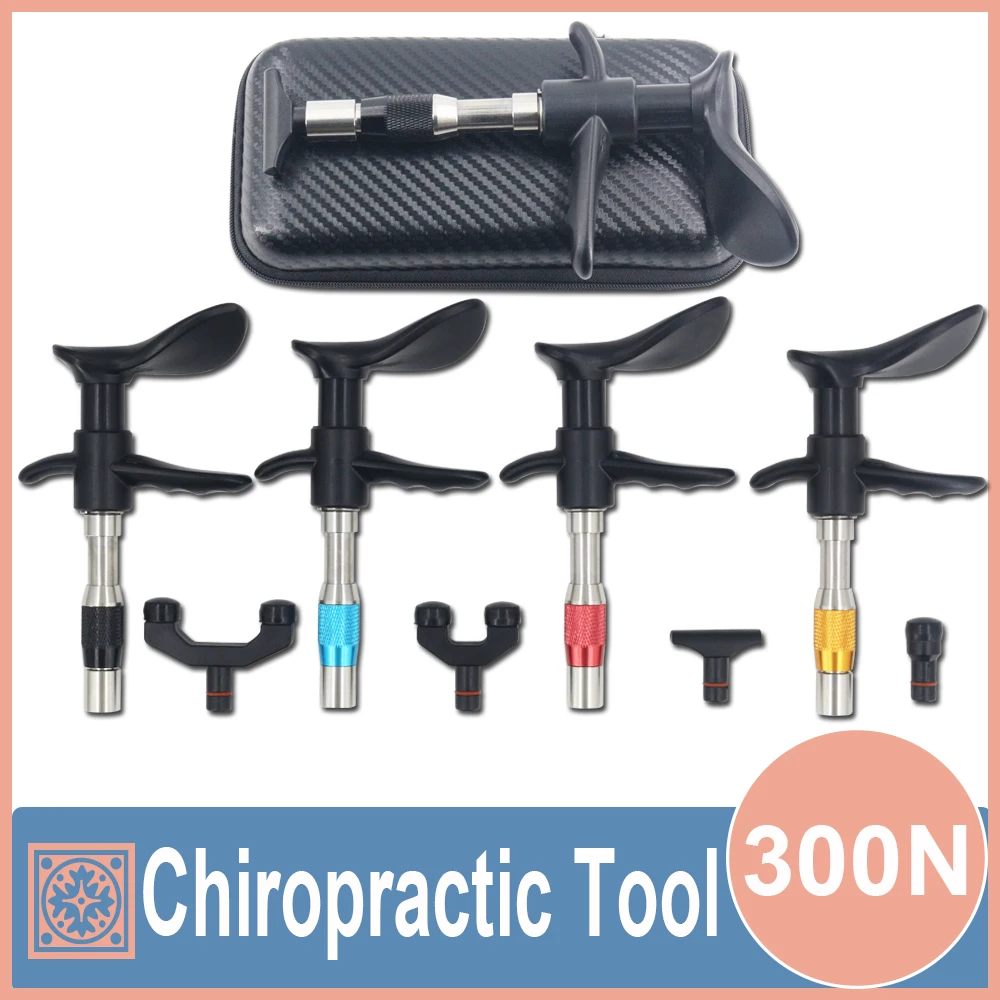 

New 300N Chiropractic Adjusting Tool Correction Spinal Gun Spine Back Pain Body Relax Massage Therapy 10 Levels 4 Heads