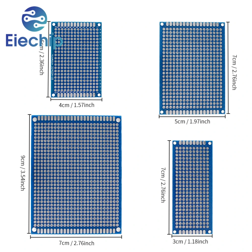 18PCS Prototype PCB Board Kit 3x7 4x6 5x7 7x9cm Multiple Size Combination Universal Circuit Boards Double Sided PCB Board