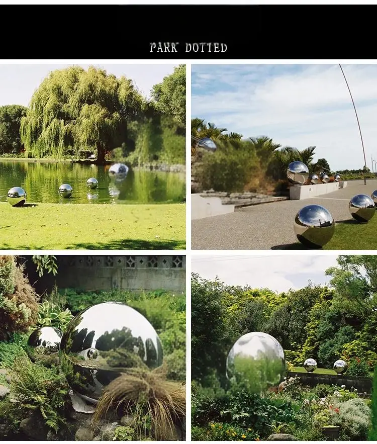 

Mirror Polished 304 Stainless Steel Hollow Sphere Ball 0.6mm Thickness Silver Color for DIY Christmas Ornament