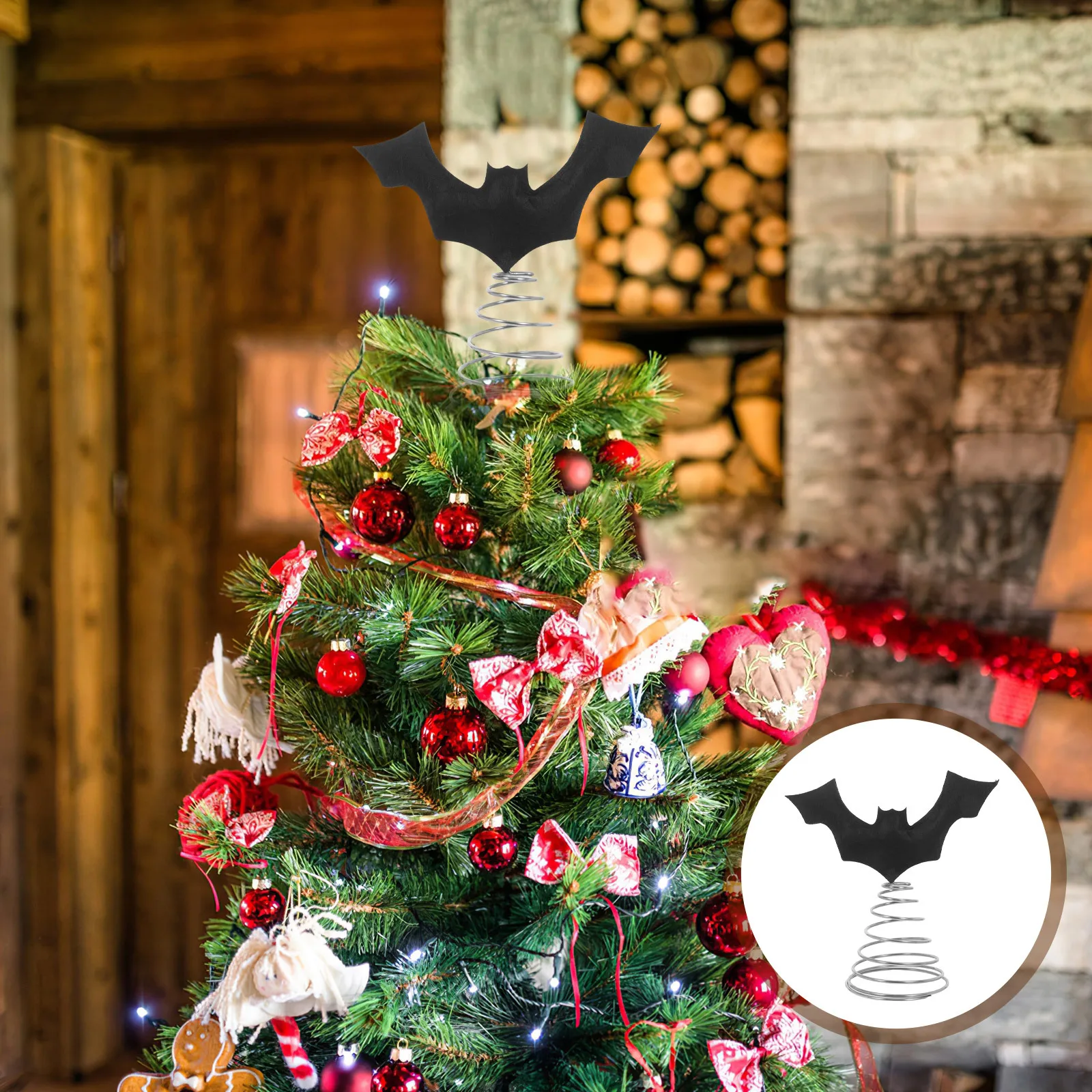 

Halloween Bat Tree Topper Black Rustic Metal Vintage Scary Seasonal Holiday Party Decoration Supplies Halloween Party Favors