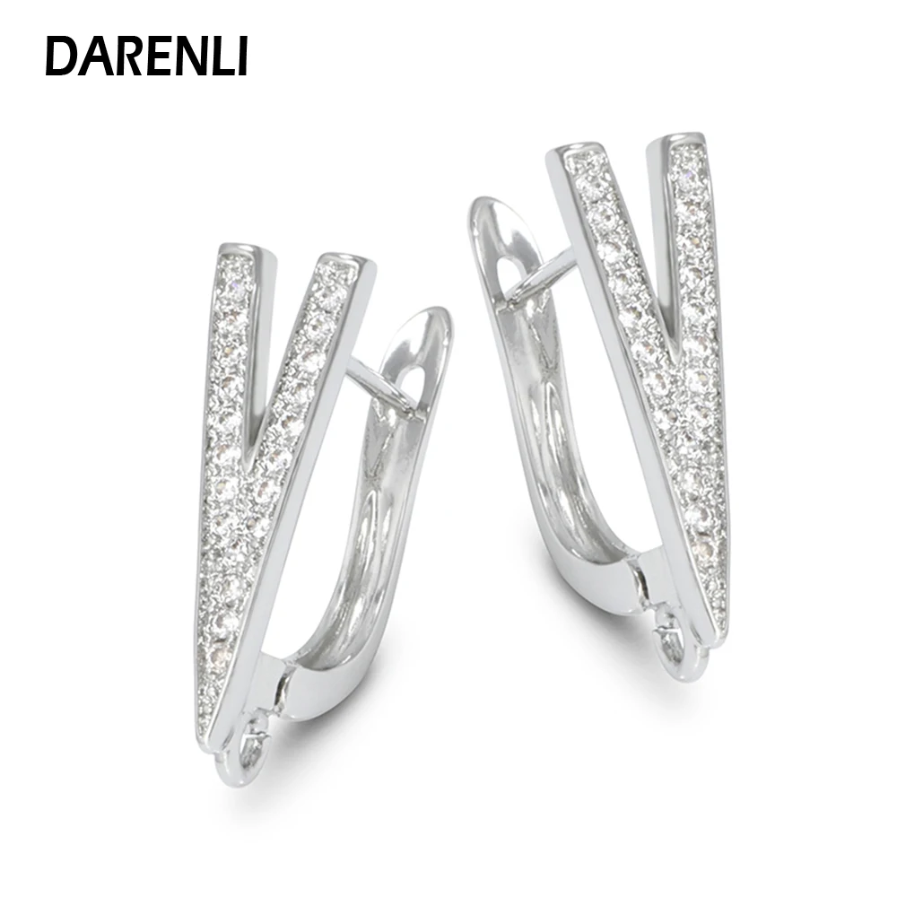 

DARENLI 1 Pair 18K Gold/Rhodium Plated Earwire Fixtures Earring Hooks DIY For Women Jewelry Making Accessories Hypoallergenic