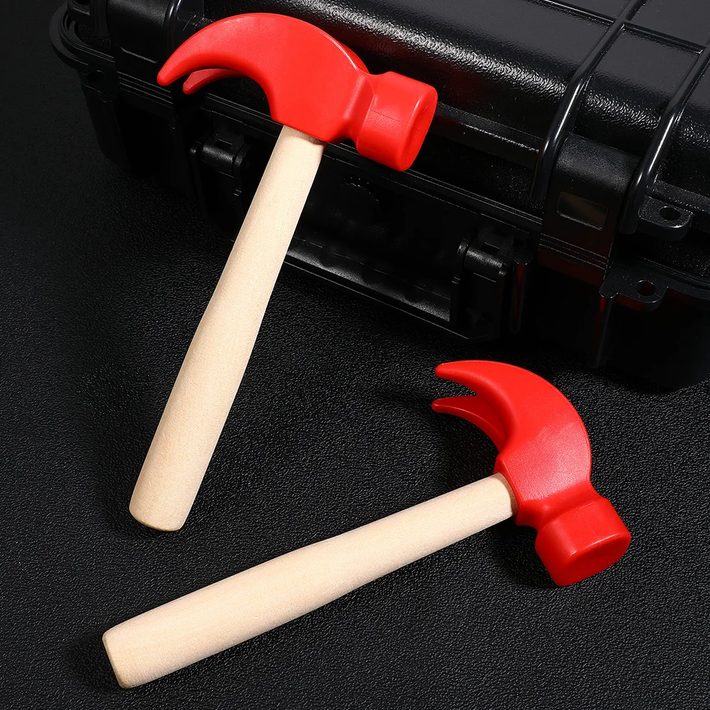 4 Pcs Small Wooden Hammer Toddler Kids Toy Plastic Hammers Children Educational Toys