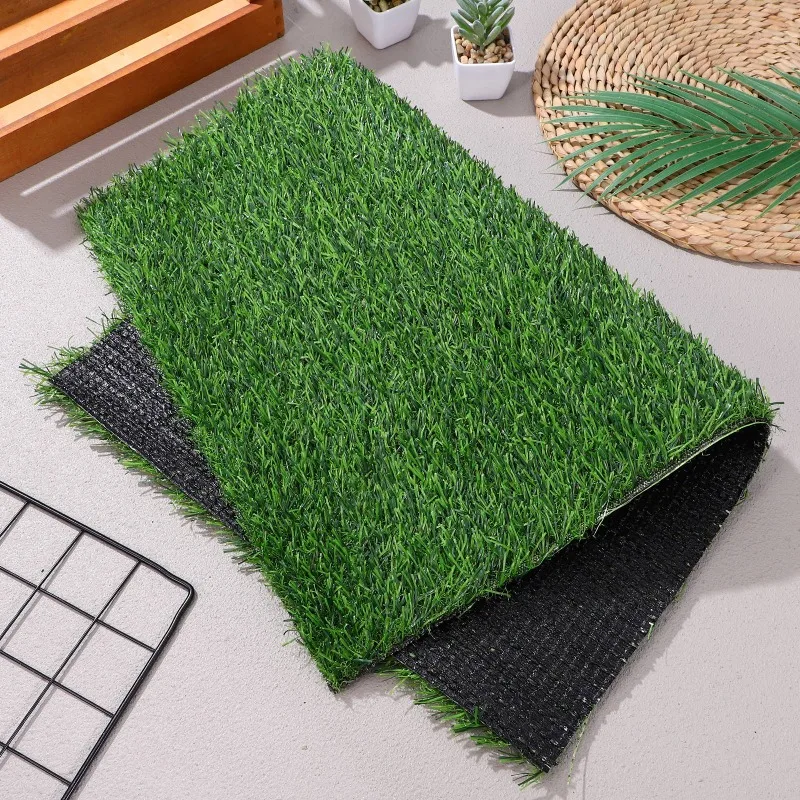 non slip artificial grass door mat black turf outdoor rug fake grass foot mat front entrance decor waterproof carpet - view 4