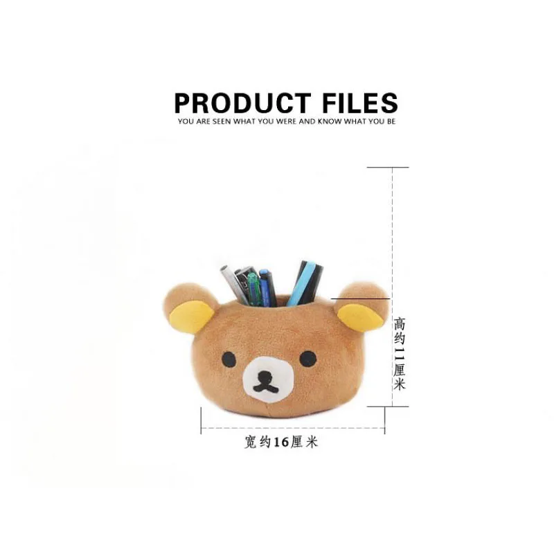 Kawaii Cute Rilakkuma Pen Container portapenne per cancelleria per studenti comodo portapenne per l\'apprendimento regalo per cartoni animati kaki