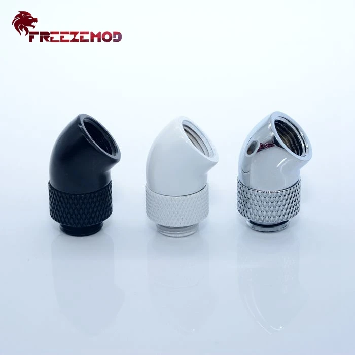 FREEZEMOD PC Cater Cooling Rotary Fittings tube Connector Sliding tubing 45 Degree water cooler heatsink Adapter HXZWT-J45