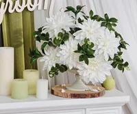 Yannew 20pcs Dusty Blue Artificial Dahlia Flowers with Stem Combo Box for DIY Wedding Party Floral Arrangement Centerpiece Decor 5